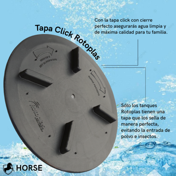 Tapa Click con Aro para Tanque de Agua Rotoplas