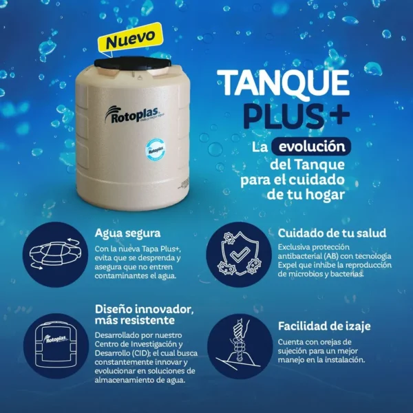 Tanque plus+ 700L GDVP Rotoplas Color ARENA