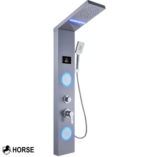 Panel de Columna de Ducha con Hidromasaje LED de Acero Inoxidable