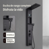 Panel de Columna de Ducha Hidromasaje LED Negro Mate – Horse