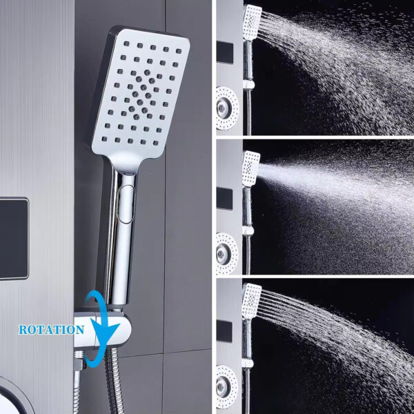 Panel de Columna de Ducha con Hidromasaje LED de Acero Inoxidable