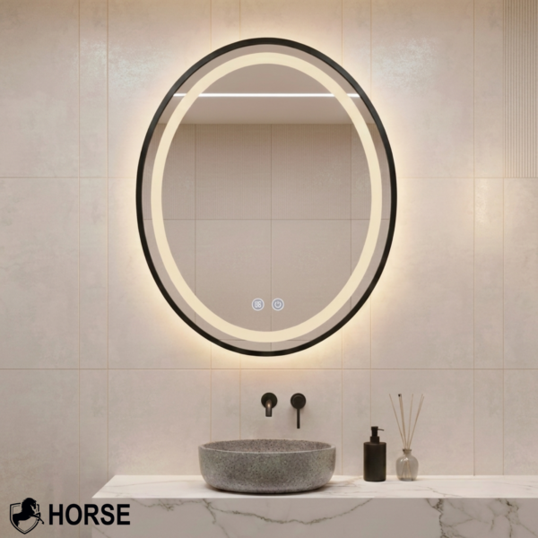 Espejo LED con ANTIEMPAÑO – Modelo LISBOA BLACK