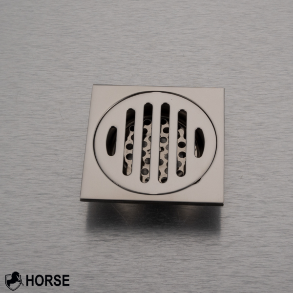 Z-Desagüe de Piso Cuadrado de Acero Inoxidable con Trampa Antiolores 10 × 10 cm