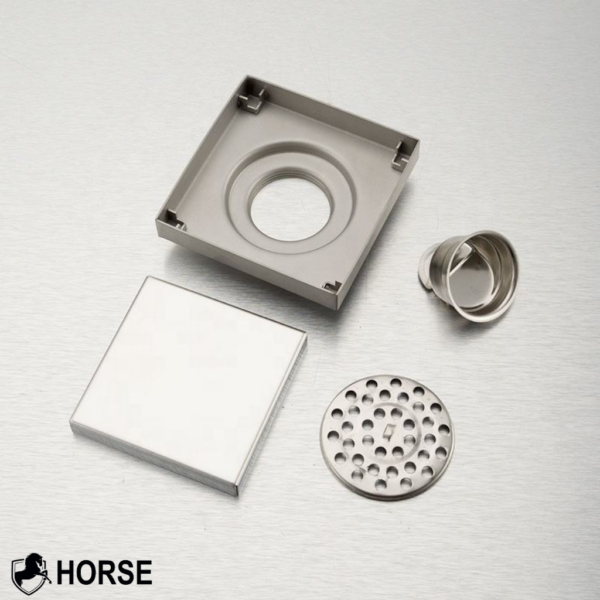 Z-Desagüe de Piso Cuadrado de Acero Inoxidable 10 × 10 cm